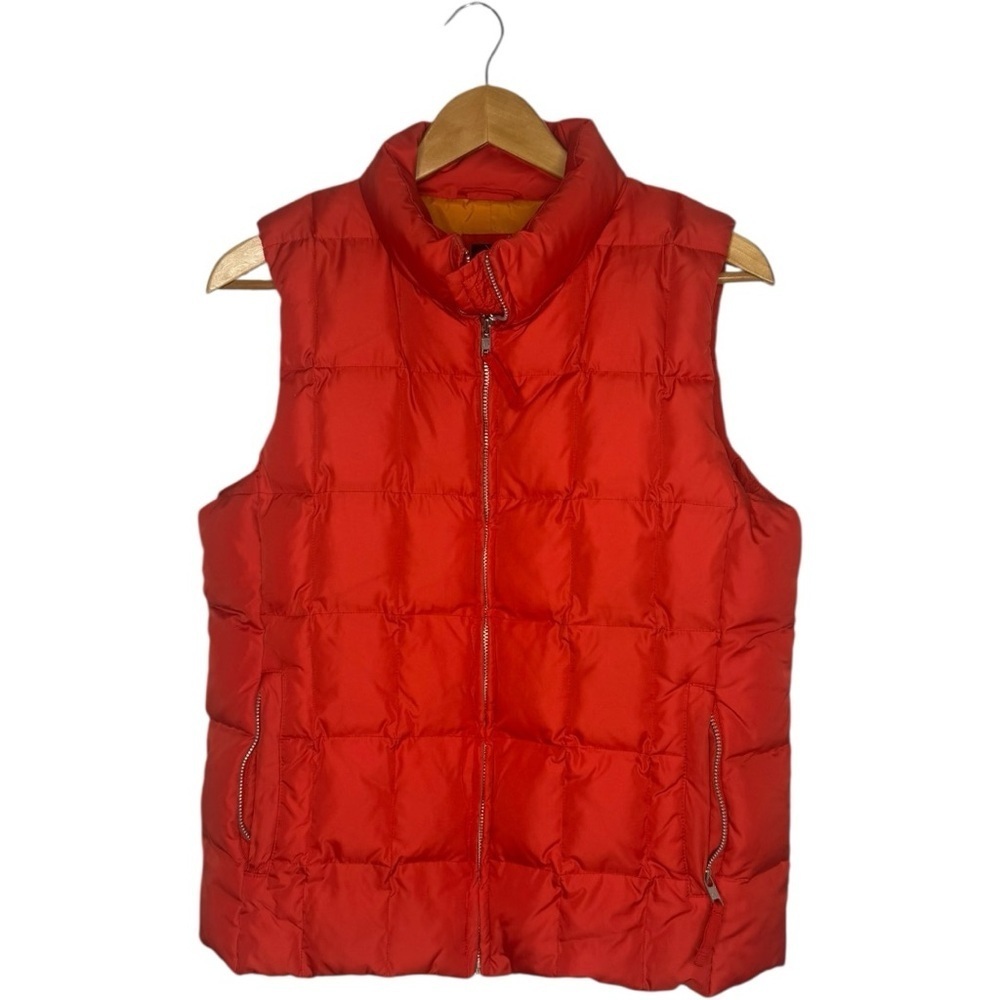 GAP Quilted Puffer Vest Orange Red Size large